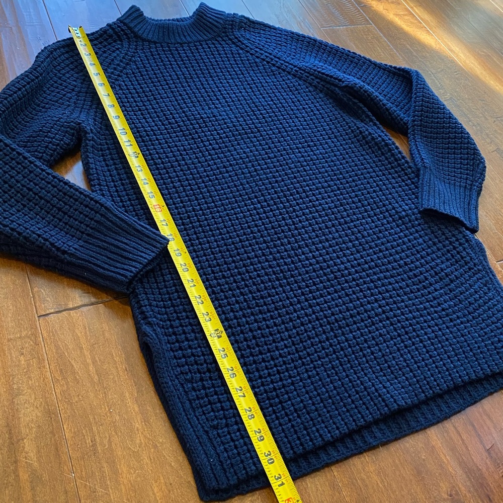 Everlane Navy Blue Waffle Knit Sweater Tunic Sz S - Picture 8 of 11